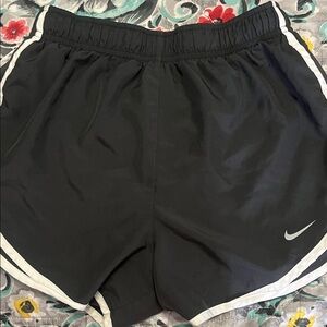 Nike Women's Black and White Athletic Shorts